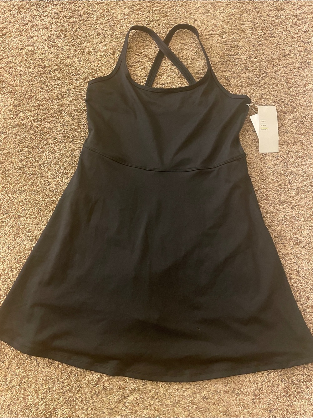 Zella Black Cross-back Tennis/ Tank Dress with Shorts